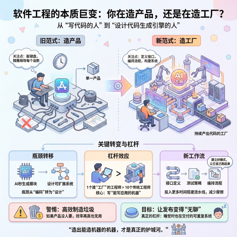 軟件工程的本質(zhì)已變 你在造產(chǎn)品，還是在造工廠？